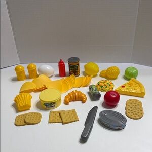 Colorful Play Food Set with Yellow and Red Pieces